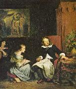 Eugene Delacroix Milton diktiert seinen Tochtern das oil painting on canvas
